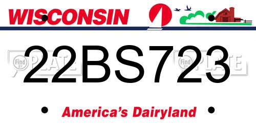 22BS723 Wisconsin License Plate