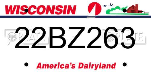 22BZ263 Wisconsin License Plate