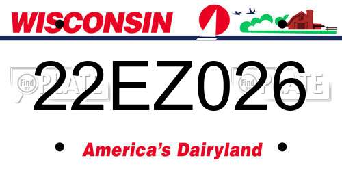 22EZ026 Wisconsin License Plate
