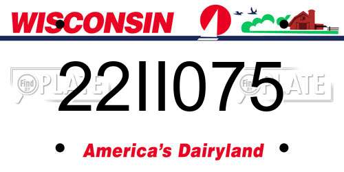 22II075 Wisconsin License Plate