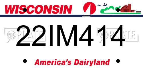 22IM414 Wisconsin License Plate