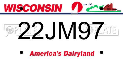 22JM97 Wisconsin License Plate