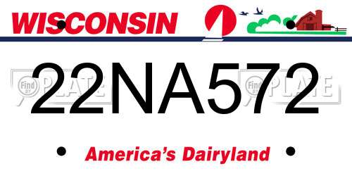 22NA572 Wisconsin License Plate