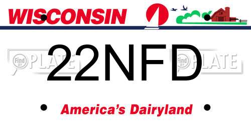 22NFD Wisconsin License Plate