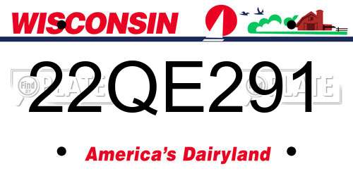 22QE291 Wisconsin License Plate