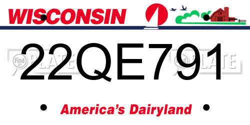 22QE791 Wisconsin License Plate