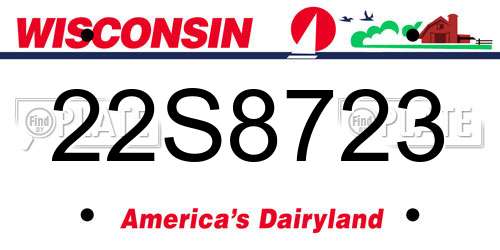 22S8723 Wisconsin License Plate