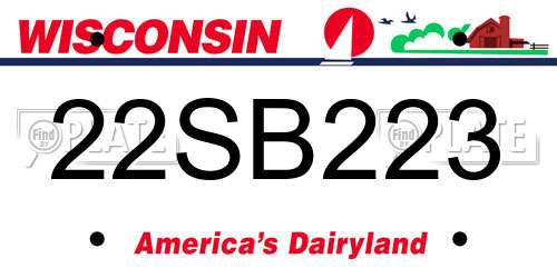 22SB223 Wisconsin License Plate