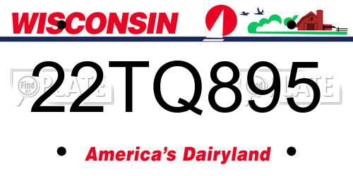 22TQ895 Wisconsin License Plate