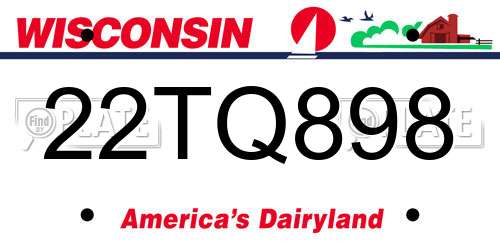 22TQ898 Wisconsin License Plate