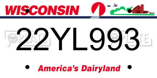 22YL993 Wisconsin License Plate