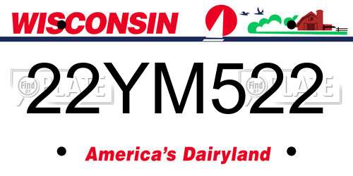 22YM522 Wisconsin License Plate