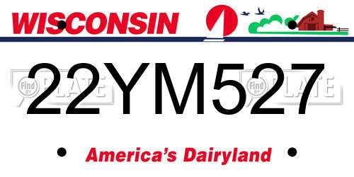 22YM527 Wisconsin License Plate