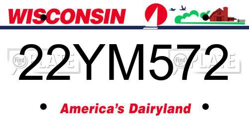 22YM572 Wisconsin License Plate
