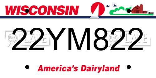 22YM822 Wisconsin License Plate