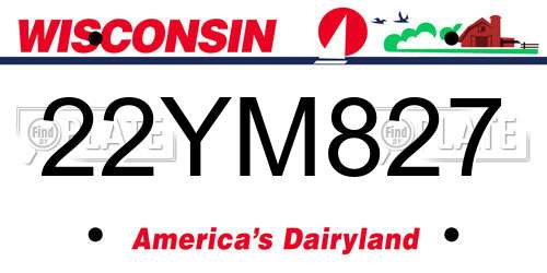 22YM827 Wisconsin License Plate