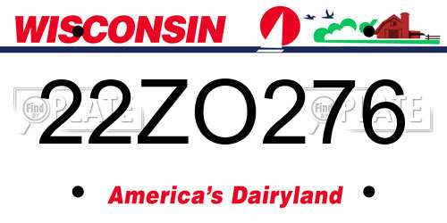 22ZO276 Wisconsin License Plate