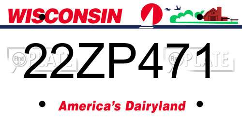 22ZP471 Wisconsin License Plate