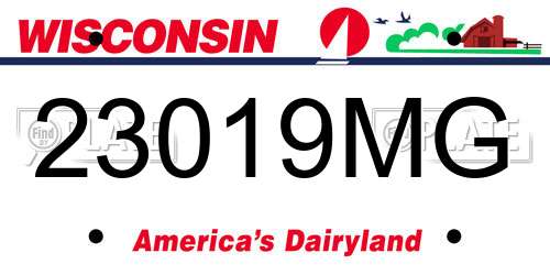 23019MG Wisconsin License Plate