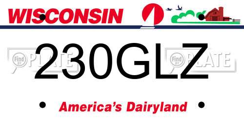 230GLZ Wisconsin License Plate