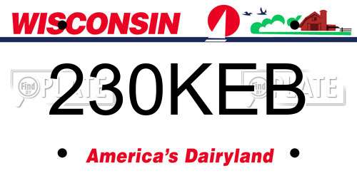 230KEB Wisconsin License Plate