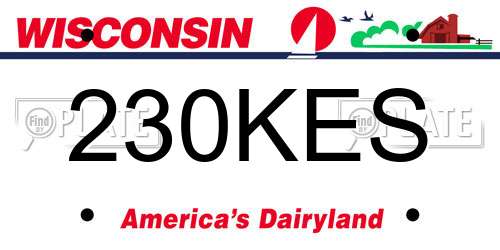 230KES Wisconsin License Plate