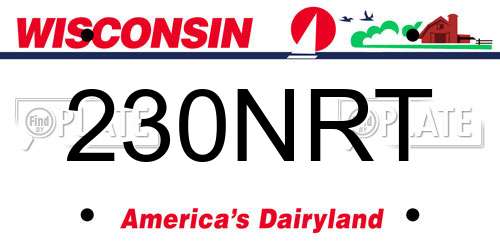 230NRT Wisconsin License Plate