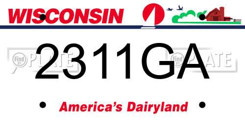2311GA Wisconsin License Plate