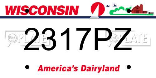 2317PZ Wisconsin License Plate