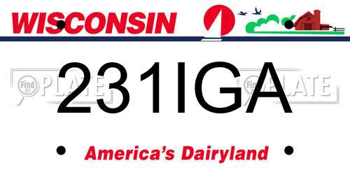 231IGA Wisconsin License Plate