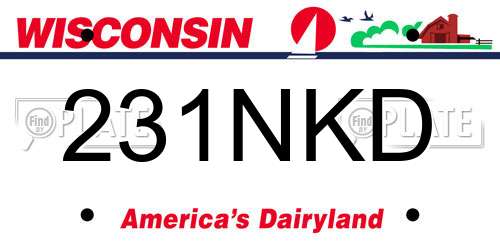 231NKD Wisconsin License Plate