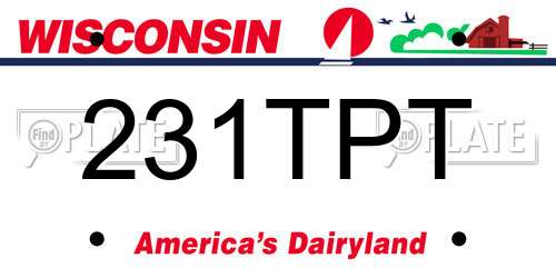 231TPT Wisconsin License Plate