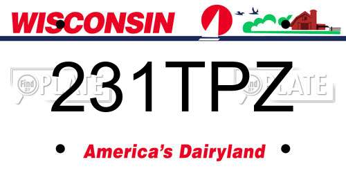 231TPZ Wisconsin License Plate