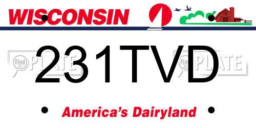 231TVD Wisconsin License Plate