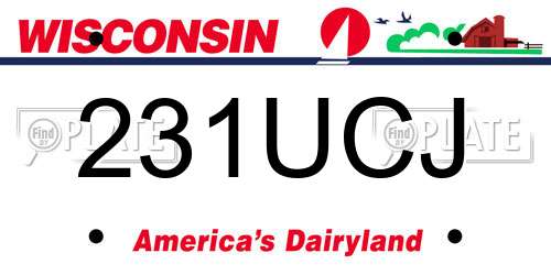 231UCJ Wisconsin License Plate