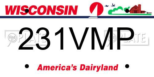 231VMP Wisconsin License Plate