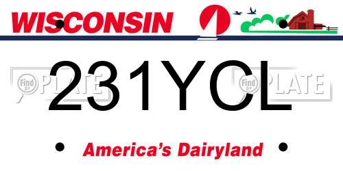 231YCL Wisconsin License Plate