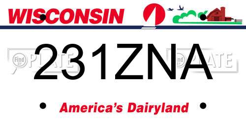 231ZNA Wisconsin License Plate
