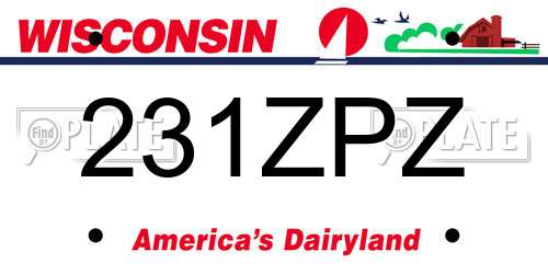 231ZPZ Wisconsin License Plate
