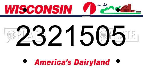 2321505 Wisconsin License Plate