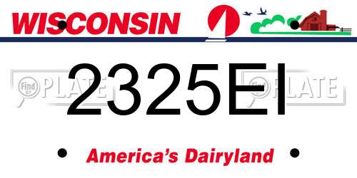 2325EI Wisconsin License Plate