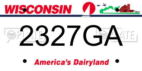 2327GA Wisconsin License Plate