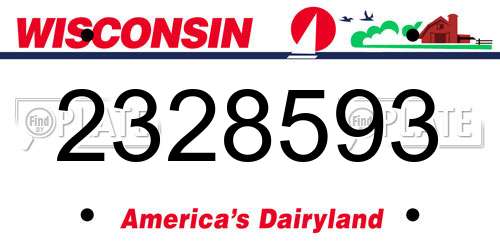 2328593 Wisconsin License Plate