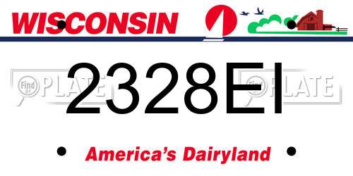 2328EI Wisconsin License Plate