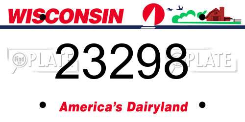 23298 Wisconsin License Plate