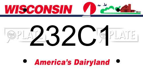 232C1 Wisconsin License Plate