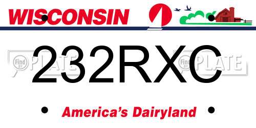232RXC Wisconsin License Plate