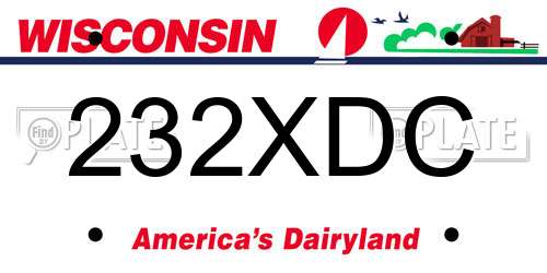 232XDC Wisconsin License Plate