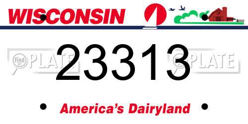 23313 Wisconsin License Plate