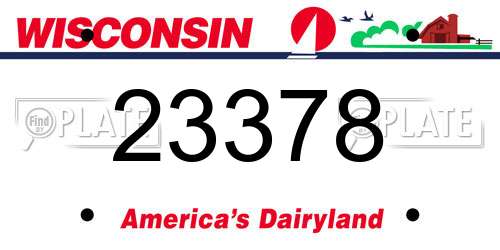 23378 Wisconsin License Plate